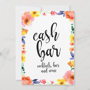 Letrero de Boda Floral Boho Asequible Barra de Efe