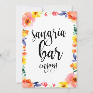 Letrero de boda floral boho asequible de barra de
