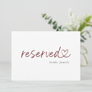 Letrero de Boda Reservada Minimalista Moderno