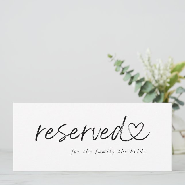 Letrero de boda reservada minimalista moderno (Anverso de pie)