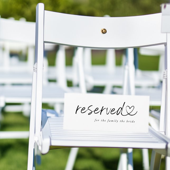 Letrero de boda reservada minimalista moderno (Modern Minimalist Reserved Wedding Sign)