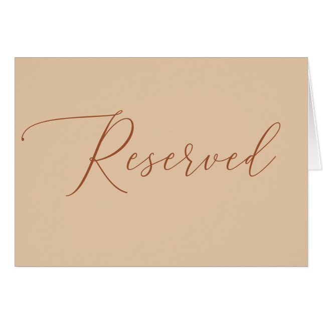 Letrero de Boda Reservado | Arena de Melocotón con (Anverso (Horizontal))