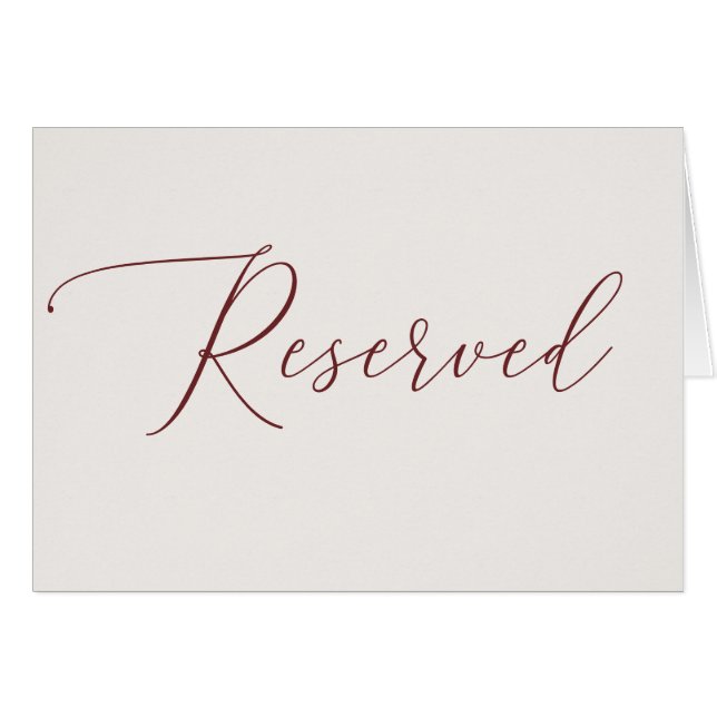 Letrero de Boda Reservado con Escritura Minimalist (Anverso (Horizontal))