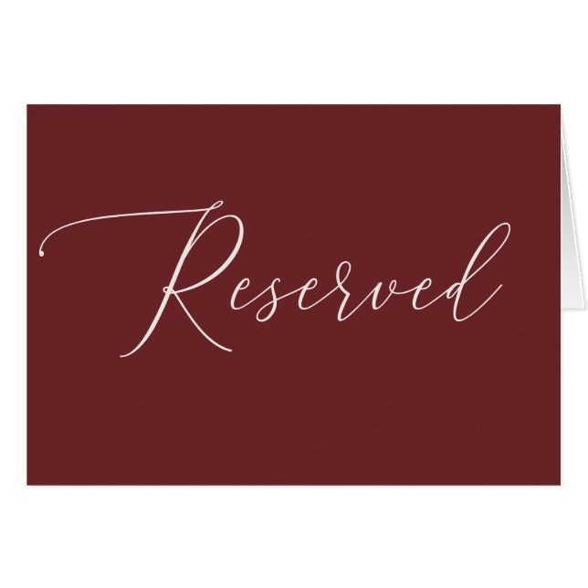 Letrero de Boda Reservado con Letra Cursiva Elegan (Anverso (Horizontal))