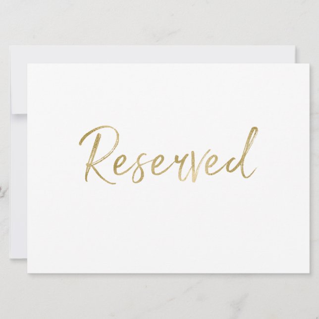 Letrero de Boda "Reservado" | Dorado con Letras El (Anverso)