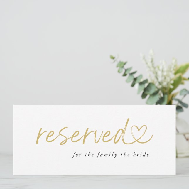 Letrero de boda reservado minimalista moderno (Anverso de pie)