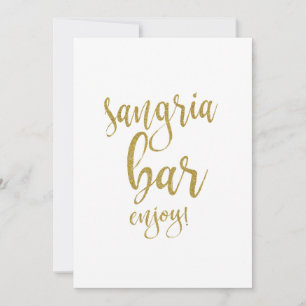 Letrero de Bodas Asequible Sangria Bar Dorado Bril