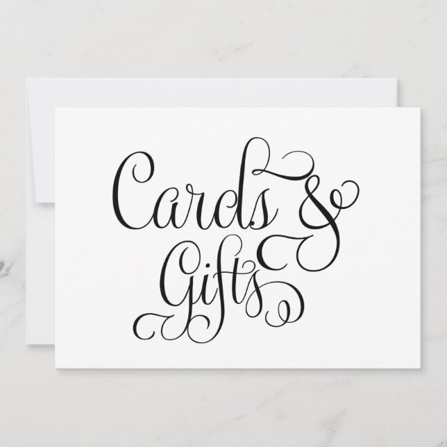 Letrero de Bodas de Tarjetas y Regalos (Anverso)