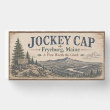 Letrero de caja de madera rústica Jockey Cap Fryeb
