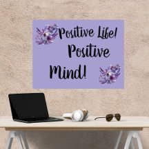 Letrero de caja de positividad púrpura rústica