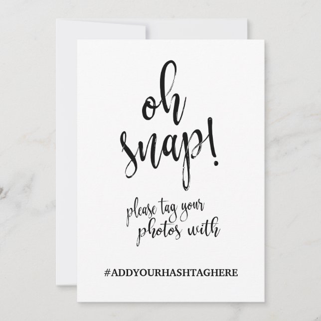 Letrero de Caligrafía Dorada para Bodas con Hashta (Anverso)