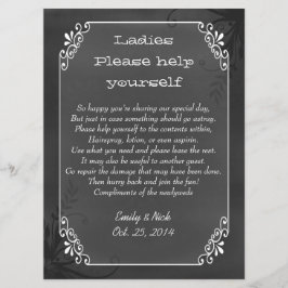 Letrero de cesta de boda con aspecto de pizarra vi