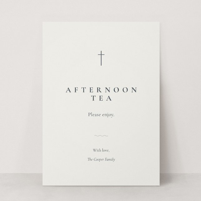 Letrero de comida o buffet para evento religioso d (Grace | Stone - 5x7 Buffet Label Sign (Afternoon Tea Placeholder))