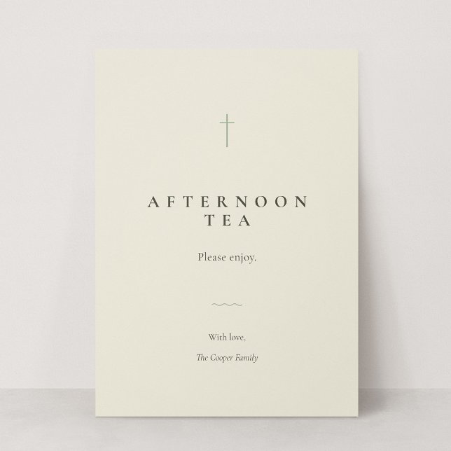Letrero de comida o buffet para evento religioso G (Grace | Sage - 5x7 Buffet Label Sign (Afternoon Tea Placeholder))