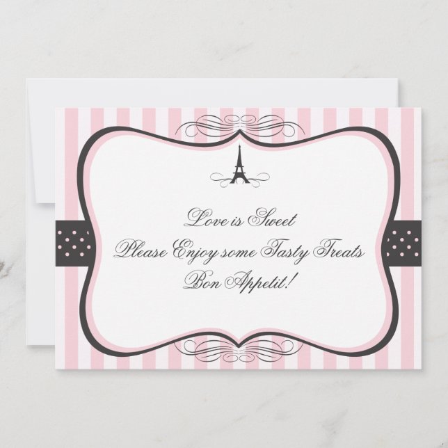 Letrero de dulces de la Torre Eiffel París (Anverso)