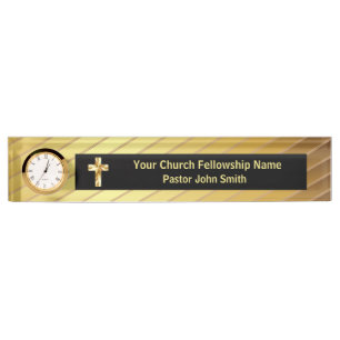 Letrero de escritorio para pastor de iglesia elega