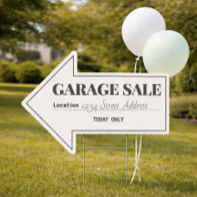 Letrero de Flecha para Venta de Garage con Informa