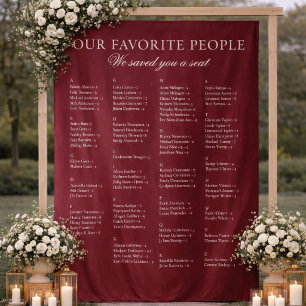 Letrero de Gráfico de Asientos de Boda de Tela Bur