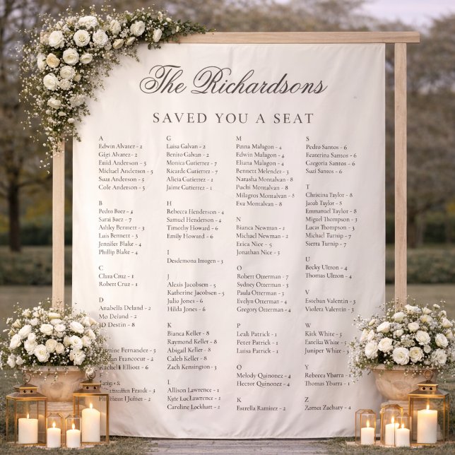 Letrero de gráfico de asientos de boda de tela mar (Subido por el creador)