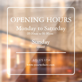 Letrero de Horario de Apertura Comercial | Vinilo 