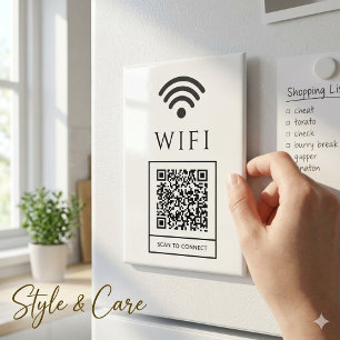 Letrero de imán de WiFi para invitados Escanea QR 