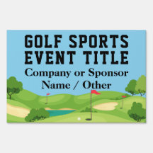 Letrero de jardín para evento de torneo de golf pe