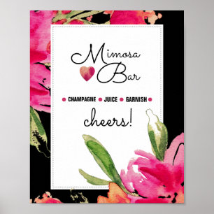Letrero de la barra de Mimosa   Impresión de boda 