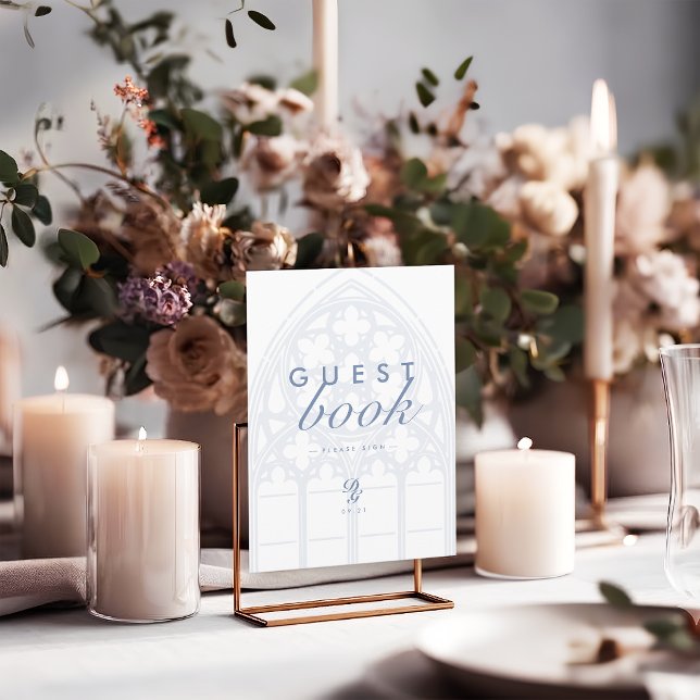 Letrero de Libro de Invitados de Boda Azul Gótico  (Subido por el creador)