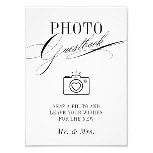 Letrero de libro de visitas de fotos elegante