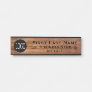 Letrero de madera rústica para puerta de oficina c