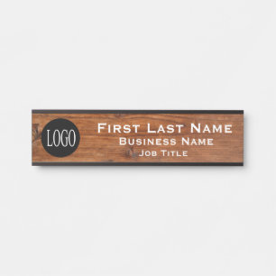 Letrero de madera rústica para puerta de oficina c