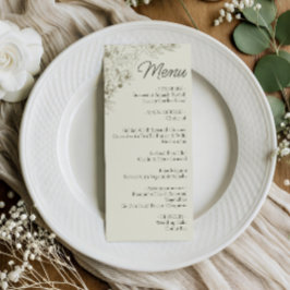 Letrero de Menú de Recepción de Boda Botánico