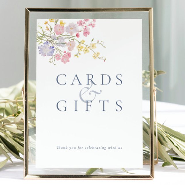 Letrero de mesa de boda con guión azul polvoriento (Lush Dusty Blue Script Wedding Tabletop Sign)