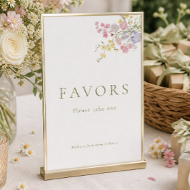 Letrero de Mesa de Bodas Favoritos de Flores Silve