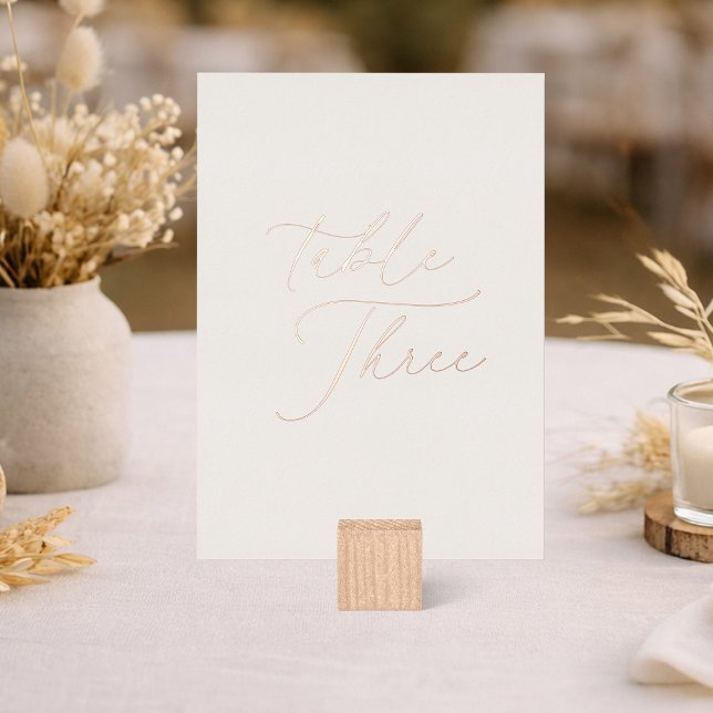 Letrero de Mesa Tres para Boda | Tarjeta con Hoja  (Subido por el creador)