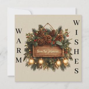 Letrero de Navidad Rústico con Texto Personalizabl