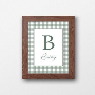 Letrero de nombre verde menta para niño Decoración