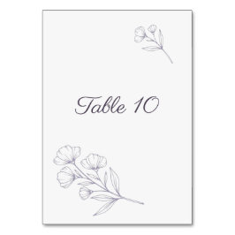 Letrero de número de mesa con arte de línea de esc