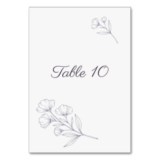 Letrero de número de mesa con arte de línea de esc