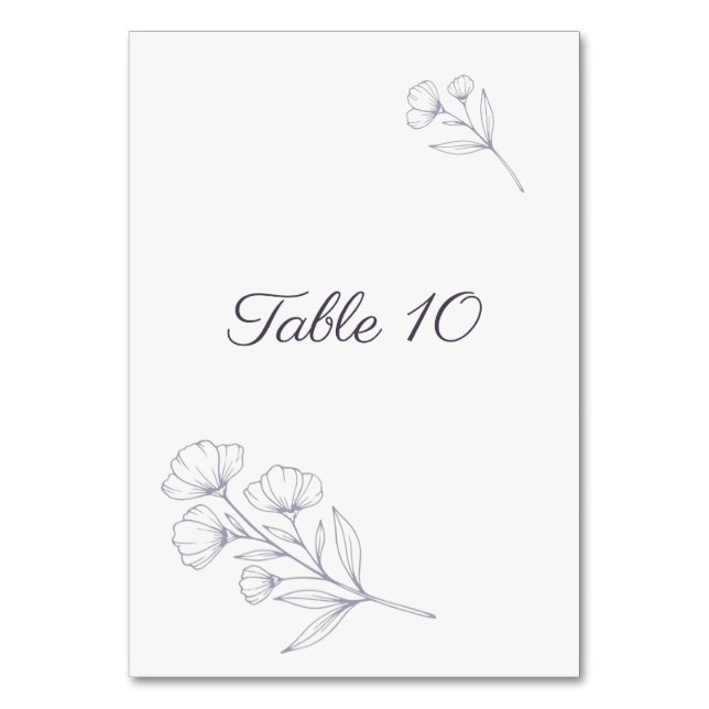 Letrero de número de mesa con arte de línea de esc (Anverso)