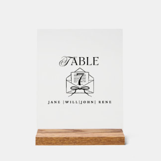 Letrero de Número de Mesa de Acrílico – Decoración