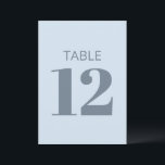 Letrero de número de mesa moderno azul claro suave<br><div class="desc">Esta tarjeta de número de mesa tiene un fondo azul suave con un número en negrita y letras limpias: simple,  bonita y fácil de mezclar y combinar. El número es totalmente editable para que puedas configurar cada mesa en minutos.</div>