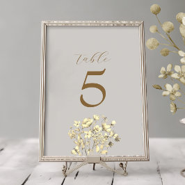 Letrero de número de mesa para boda boho de otoño