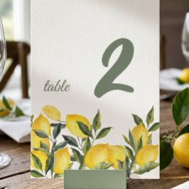 Letrero de número de mesa personalizado de limón I
