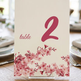 Letrero de Número de Mesa Personalizado Flor de Ce