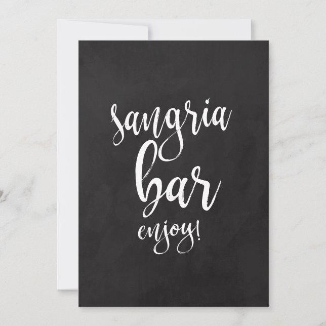 Letrero de Pizarra de Bar de Sangría Asequible par (Anverso)
