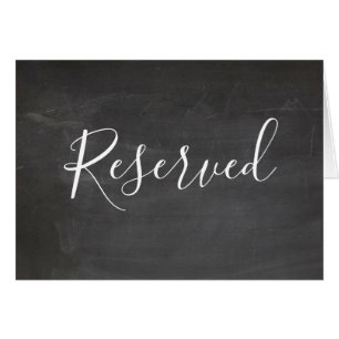 Letrero de pizarra reservado. Boda gris moderna