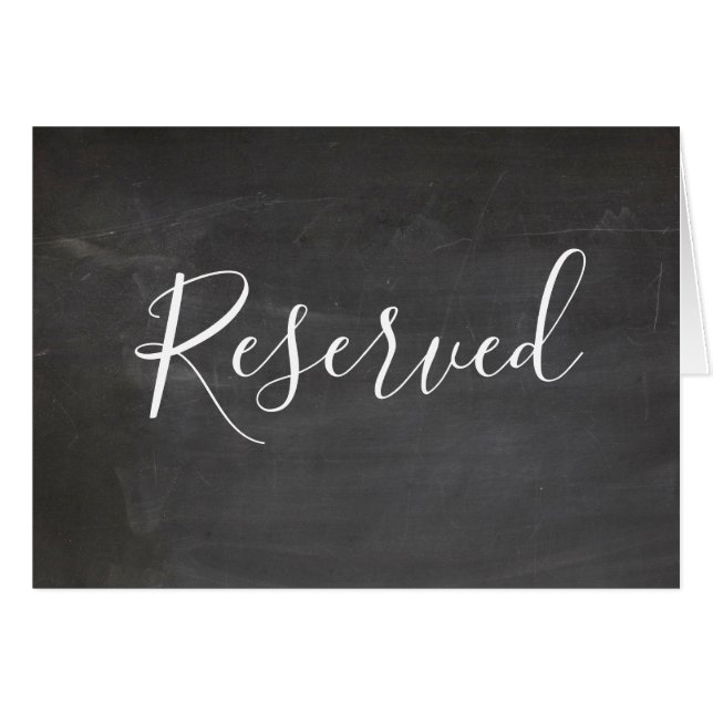 Letrero de pizarra reservado. Boda gris moderna (Anverso (Horizontal))