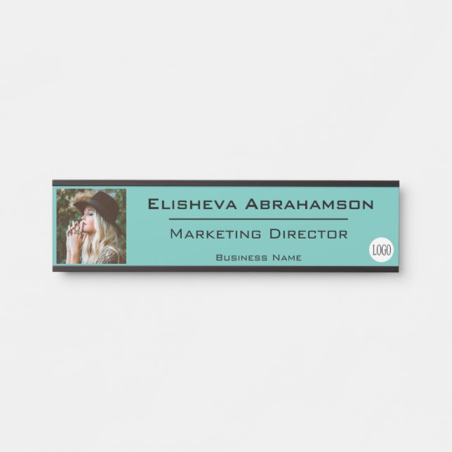 Letrero de placa de nombre de puerta de oficina -  (Anverso)