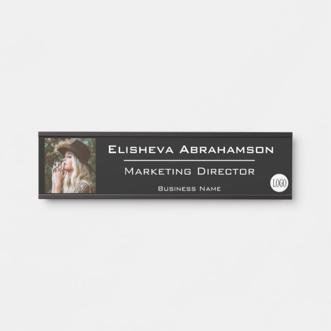 Letrero de Placa de Nombre de Puerta de Oficina -  (Anverso)